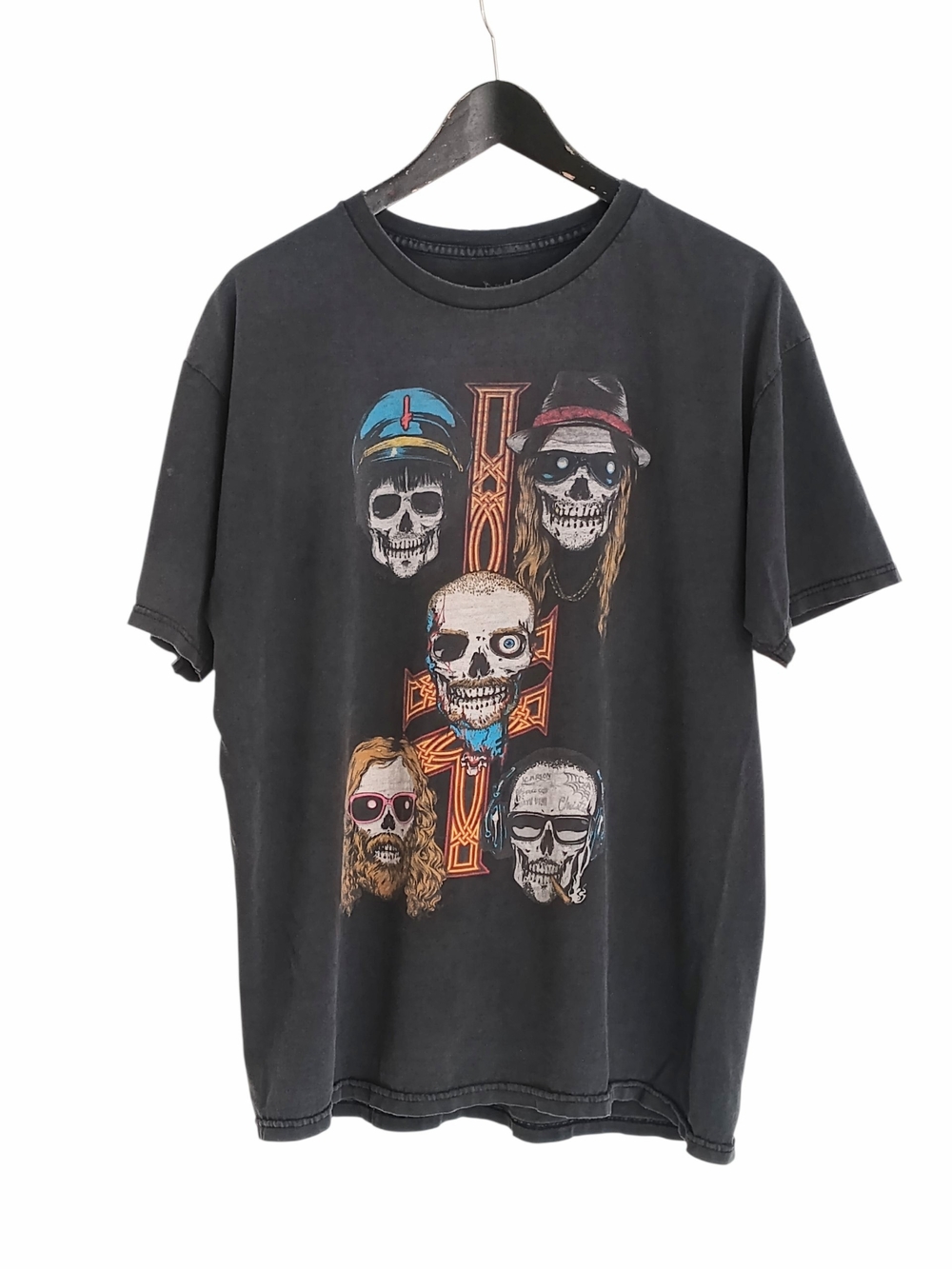 VTG Y2K Deathwish Skateboards Guns N Roses Graphic T-Shirt Black Distressed L